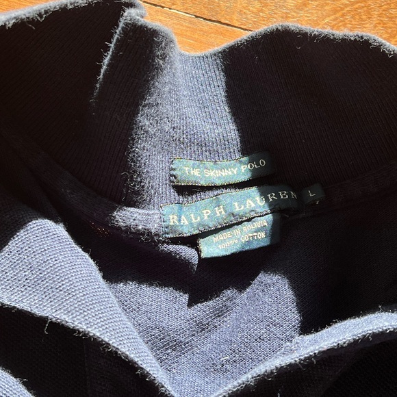 Vintage Ralph Lauren Y2K Women’s Rugby Patch Polo Shirt navy blue - Picture 5 of 9
